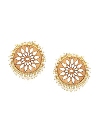 DressBerry Gold-Plated Contemporary Beaded Drop Earrings
