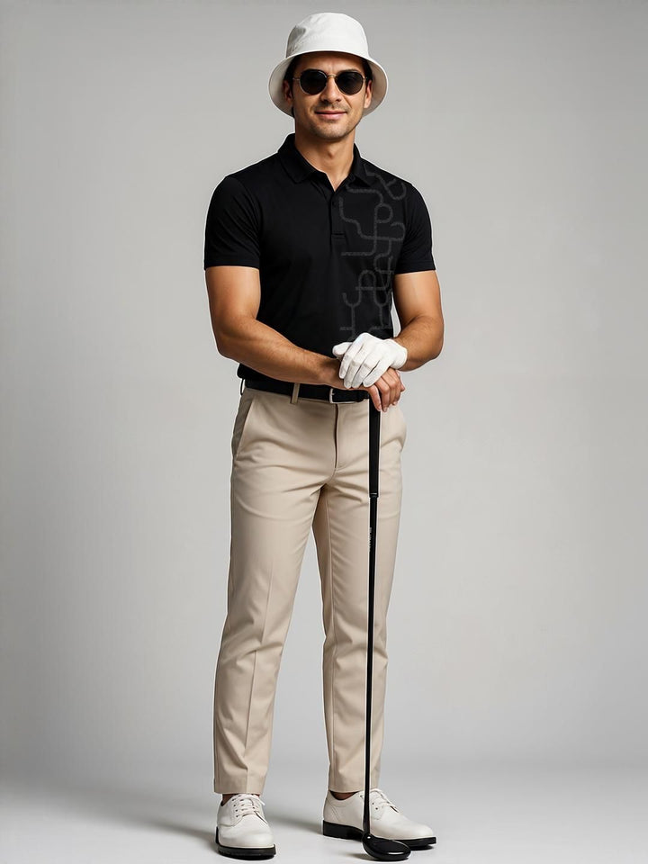 ADRO Men Black Cotton Tshirts