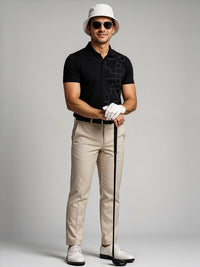 ADRO Men Black Cotton Tshirts