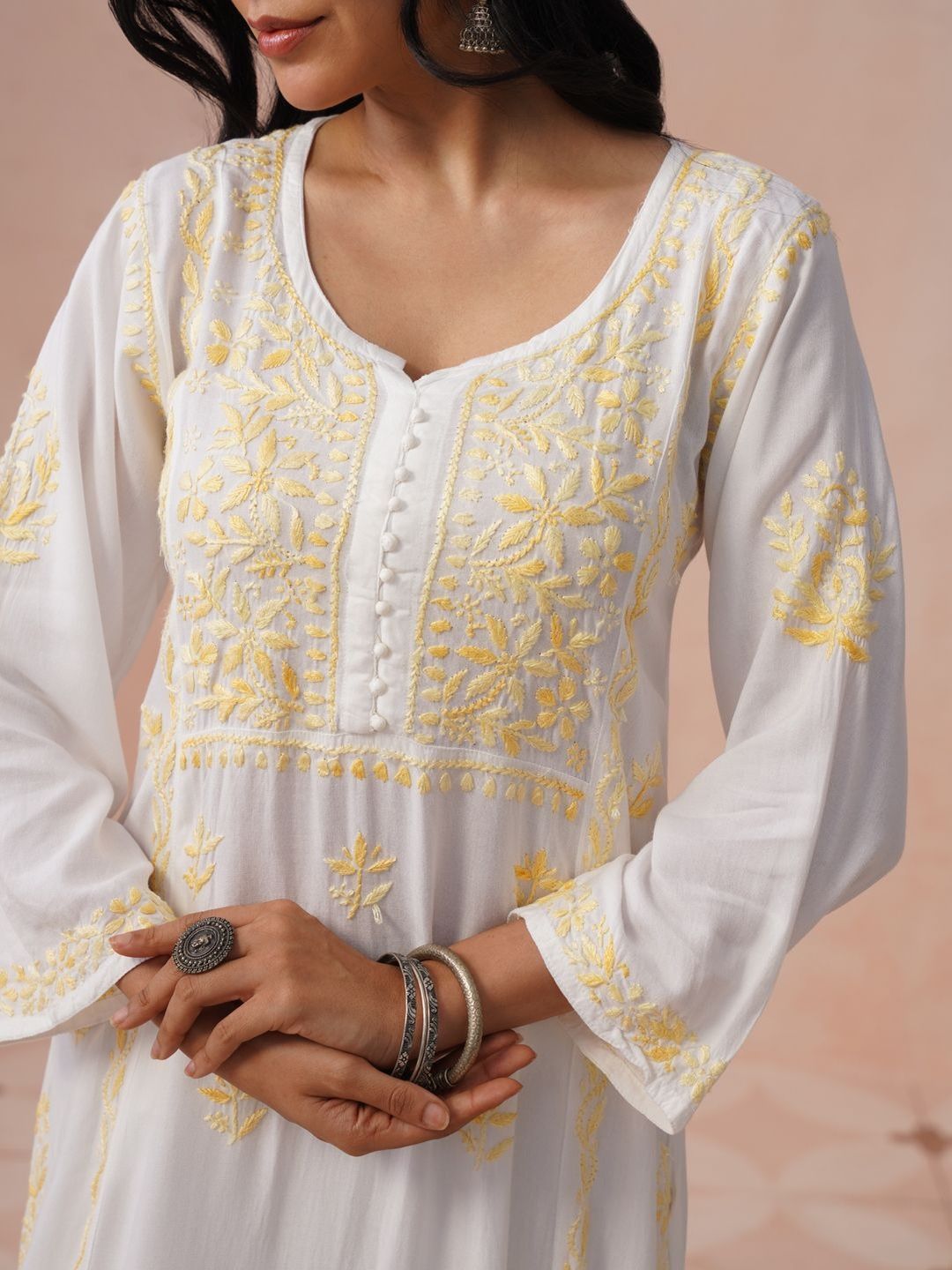 House of Chikankari Women Embroidered Chikankari Kurta