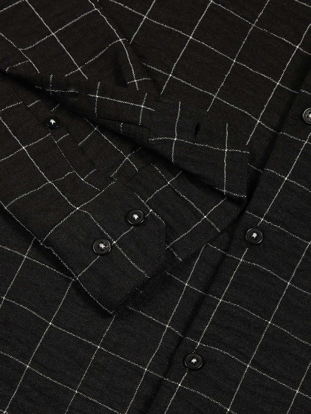 Thomas Scott Men Smart Spread Collar Windowpane Checked Slim Fit Casual Shirt