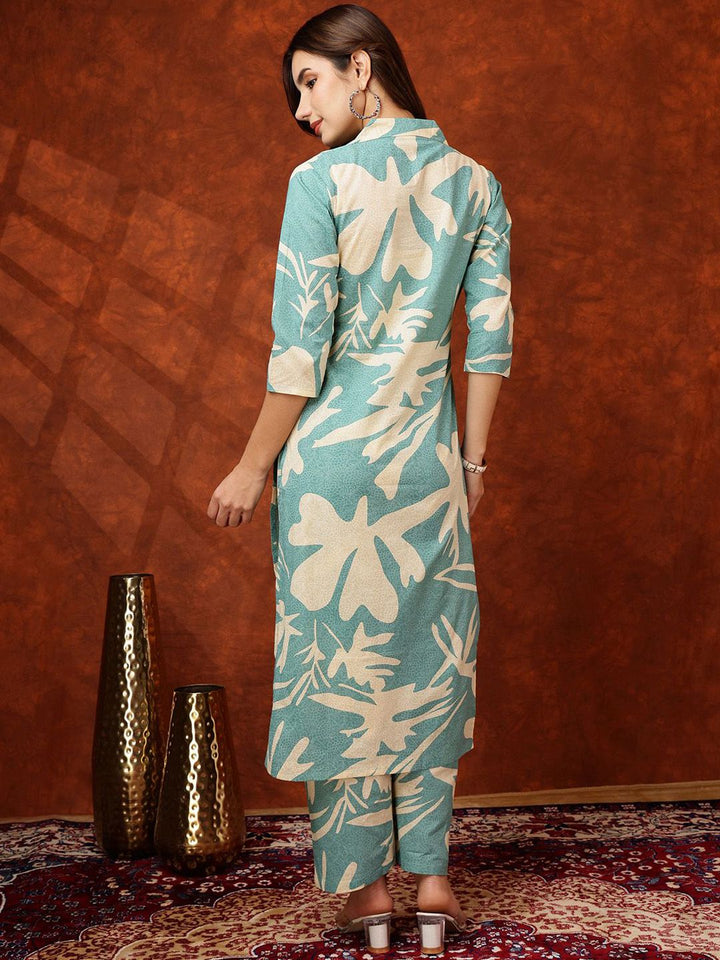 KALINI Women Abstract Printed Kurta with Trousers