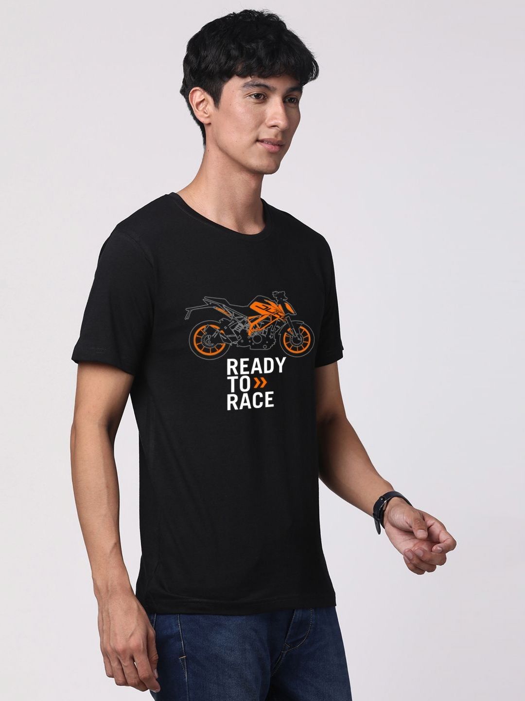 ADRO Men Graphic Printed Round Neck Cotton T-shirt