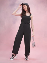 DressBerry Smocked Detail Shoulder Straps Basic Jumpsuit