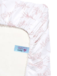 Myntra Elegant Homes White Floral 400 TC Cadar dengan 2 Sarung Bantal