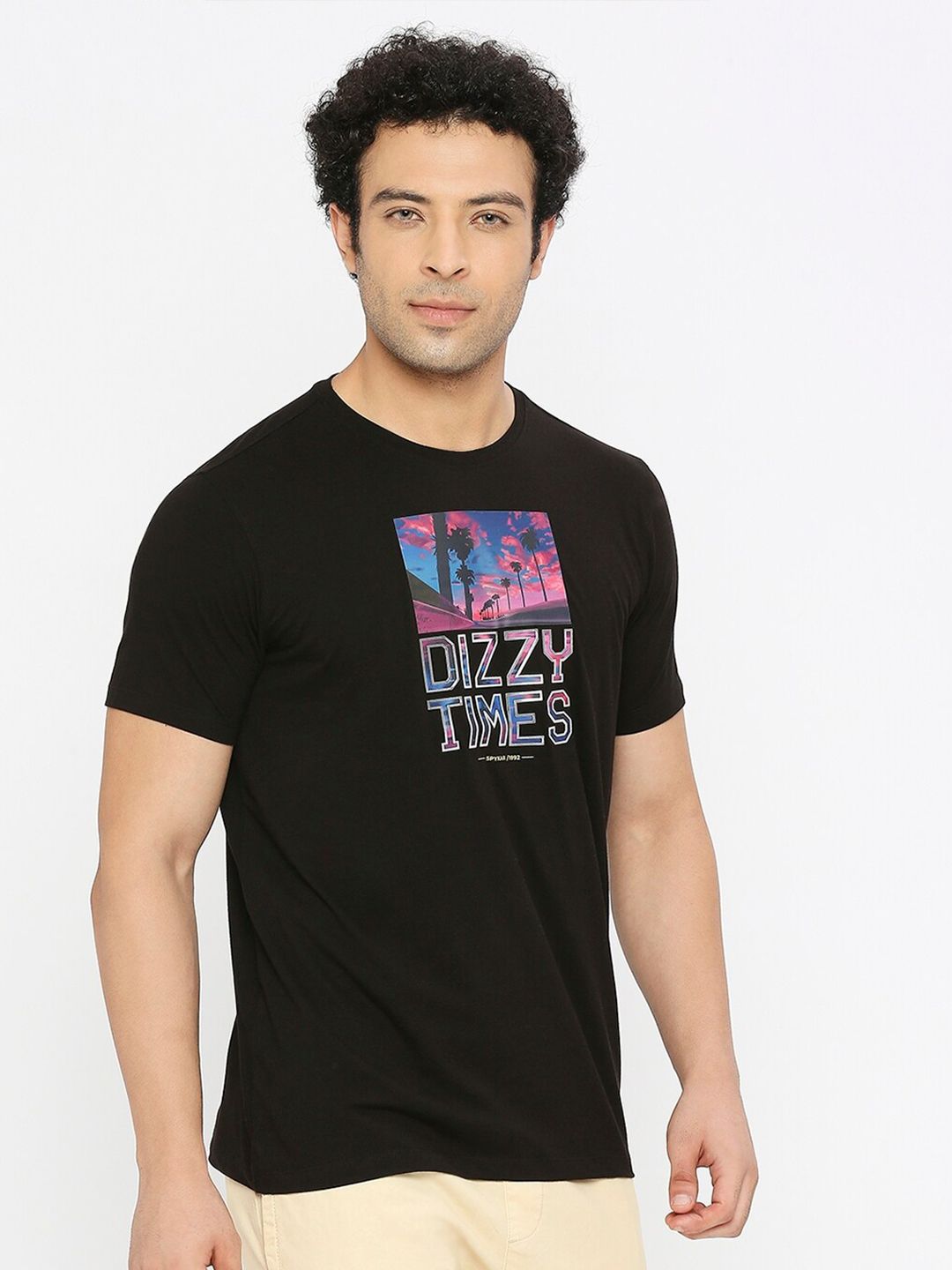 SPYKAR Typography Printed Cotton T-Shirt