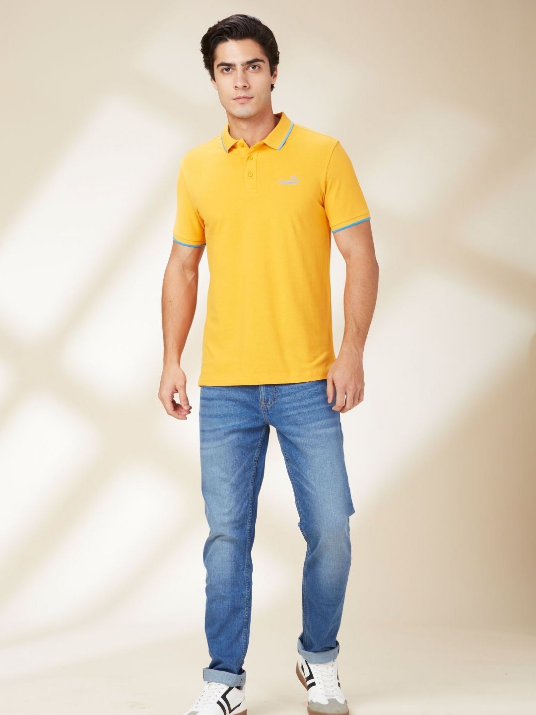 Being Human Men Solid Polo Collar Cotton T-Shirt