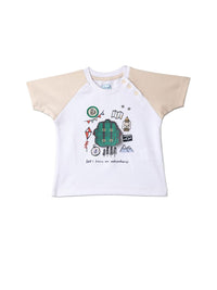 Nauti Nati Boys Printed Pure Cotton T-shirt With Trousers