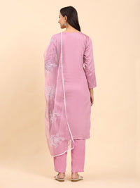 Mamicha Women Floral Embroidered Regular Pure Cotton Kurta with Palazzos & With Dupatta