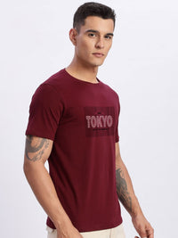 ADRO Men Typography Printed Round Neck Cotton T-shirt
