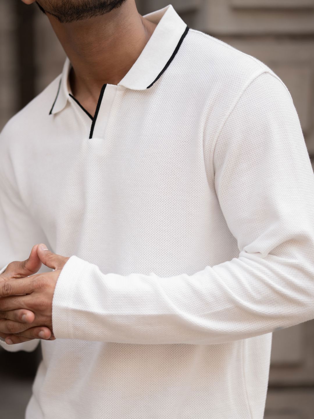 Powerlook Men Solid Polo Collar T-shirt