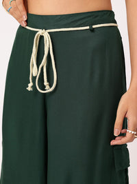 DressBerry Women Signature Statement Belted Cargo Trousers