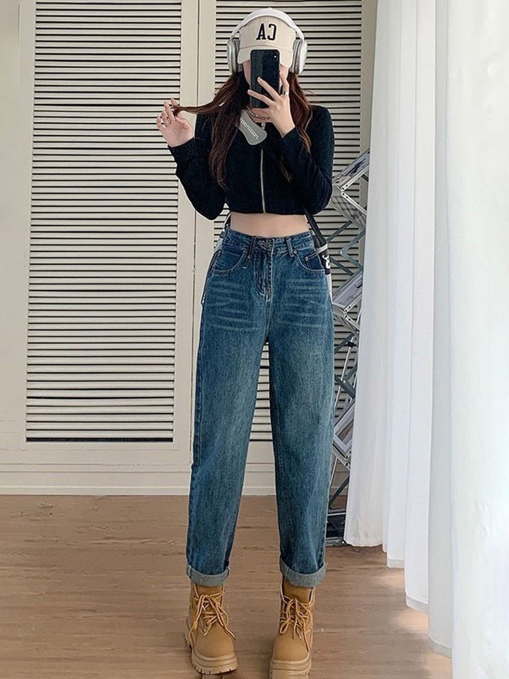 DressBerry Women Wide Leg High-Rise Light Fade Jeans
