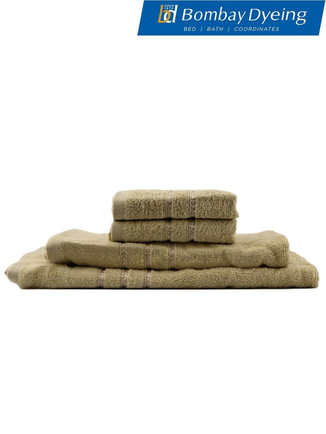 BOMBAY DYEING Beige 4 Piece Cotton 400 GSM Towel Set