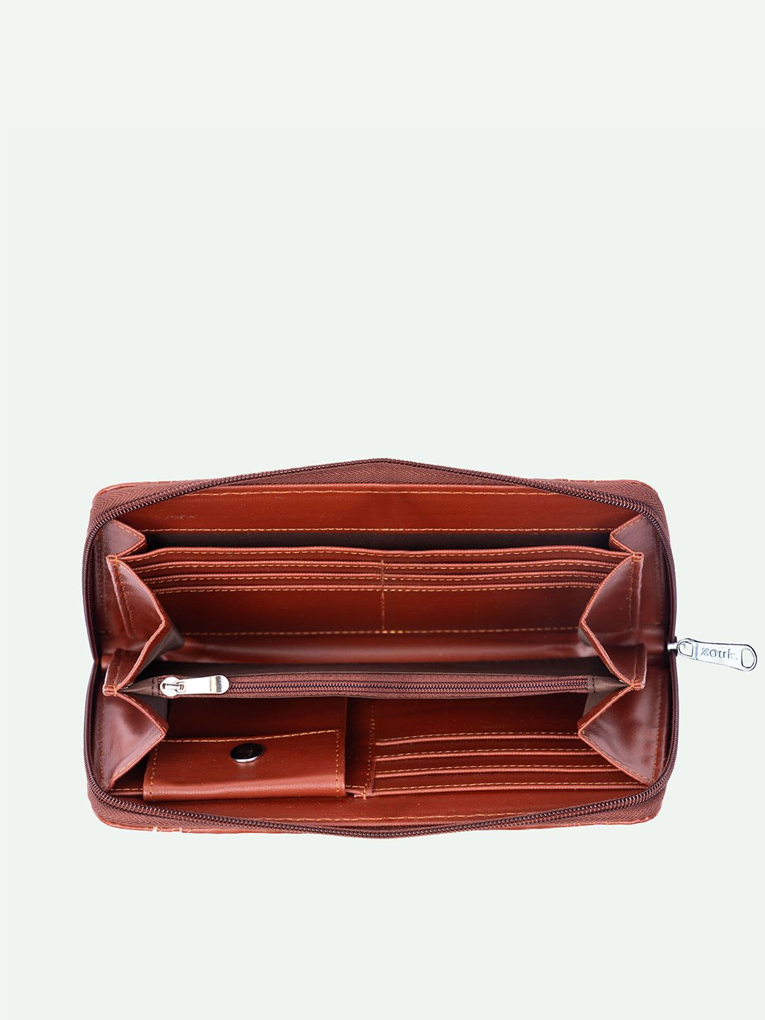 ZOUK Women Floral Printed Leather Zip Around Wallet