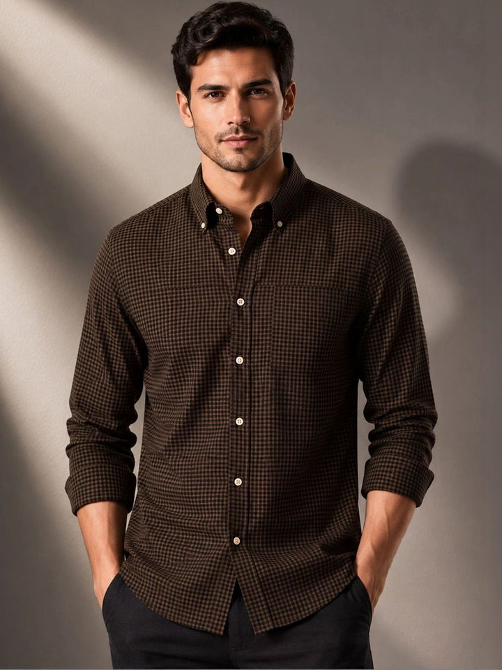 ADRO Men Standard Micro Checks Checked Casual Shirt
