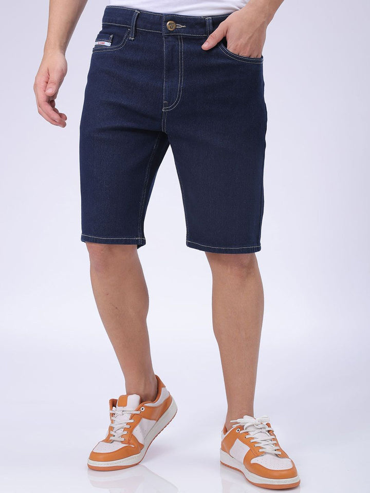 The Indian Garage Co Men Slim Fit Denim Shorts