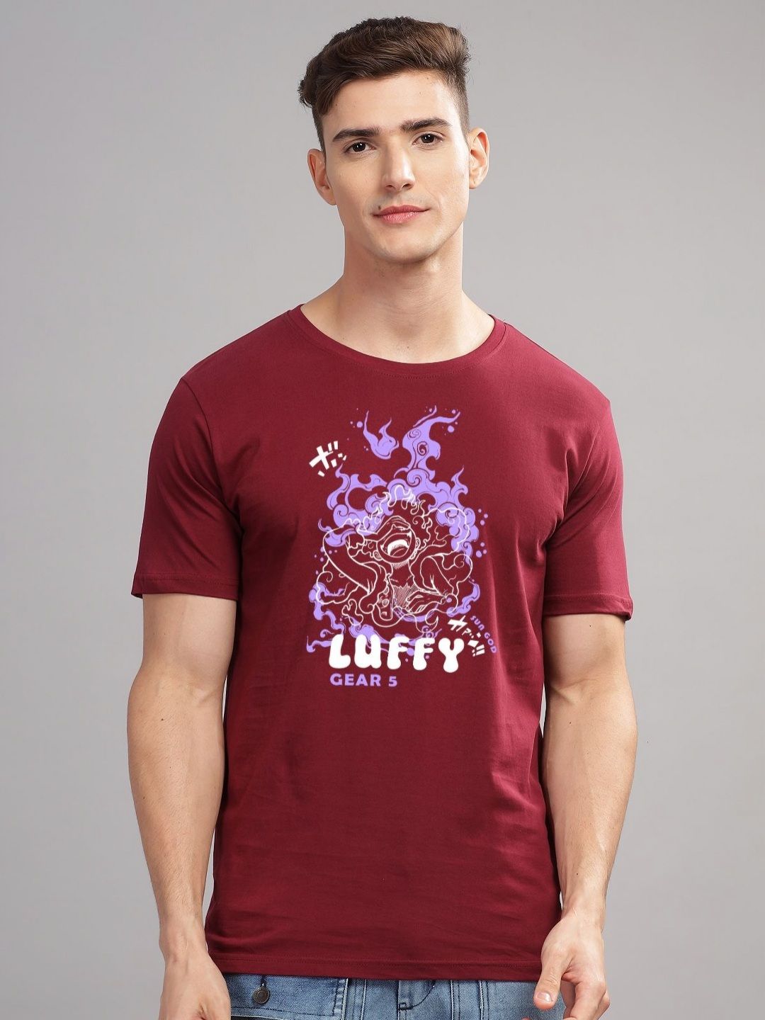 ADRO Men Typography Printed Raw Edge T-shirt