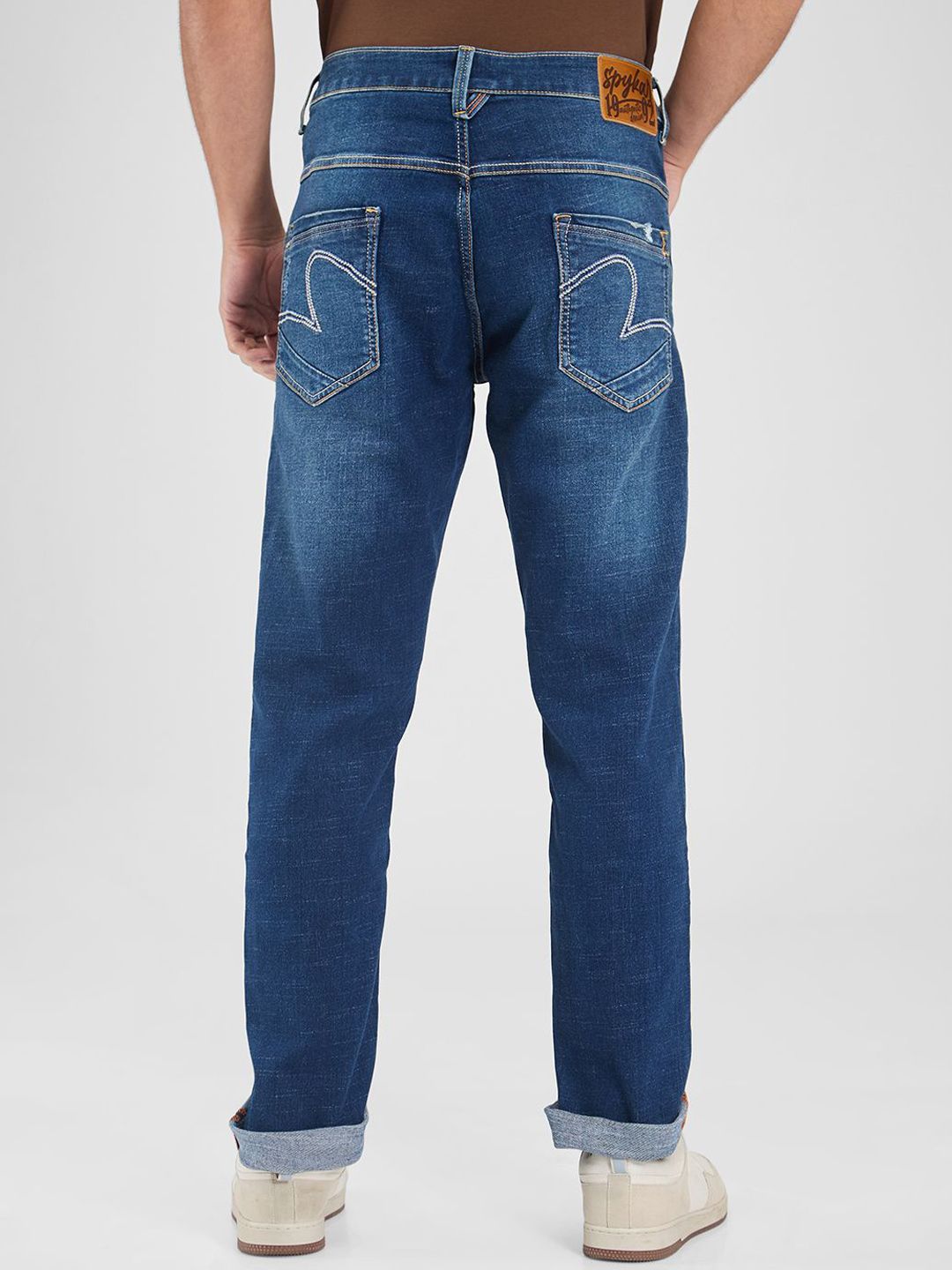SPYKAR Men Mildly Distressed Light Fade Stretchable Mid-Rise Jeans
