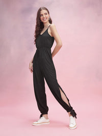 DressBerry Tie-Ups & Cut-Out Detail Shoulder Straps Basic Jumpsuit