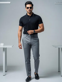 ADRO Men Black Cotton Tshirts