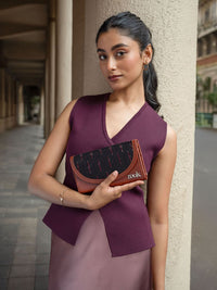 ZOUK Women Ikat Gre Red Kyra Flap Wallet