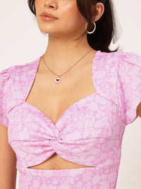 DressBerry Cute Femme Twisted Cut Out Detail Crop Top