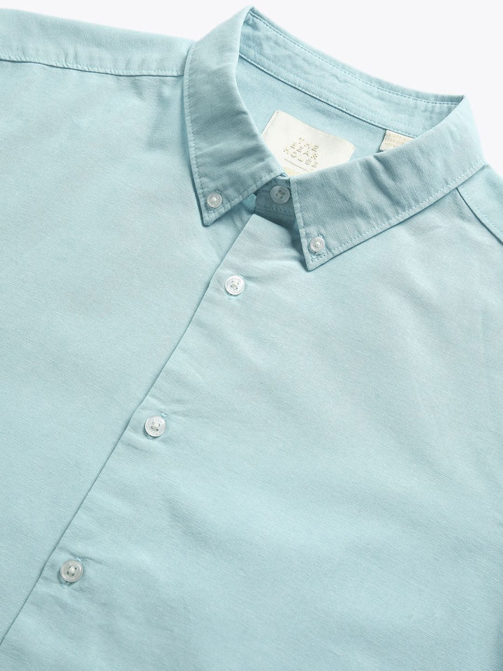 THE BEAR HOUSE Men Solid Slim Fit Button-Down Collar Pure Cotton Casual Shirt