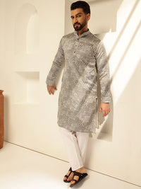 SOJANYA Woven Design Mandarin Collar Straight Kurta