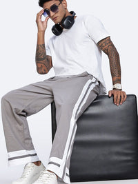 Eszett Men Grey High-Rise Seluar Baggy Biasa Dicuci Mudah