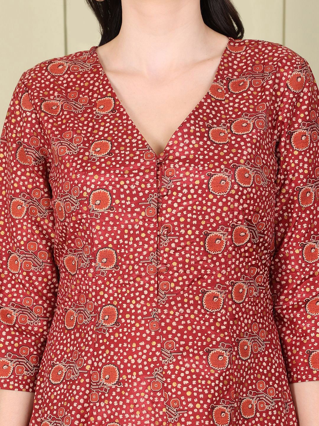 W Women Printed Flared Sleeves Sequinned Kurta