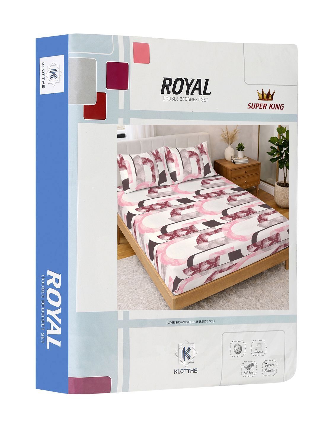 KLOTTHE Multi Geometric  300 TC Super King Fine Bedsheets