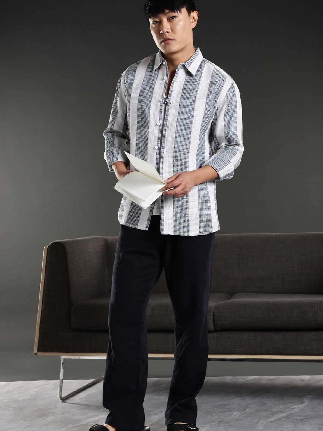 Eszett Checked Button-Down Collar Casual Cotton Shirt