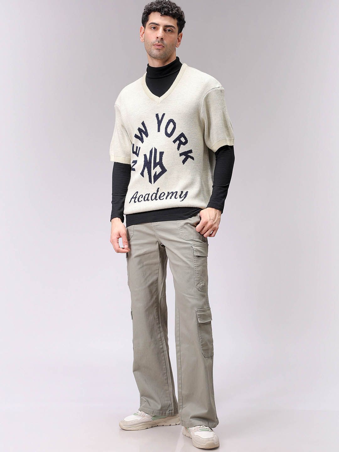 The Indian Garage Co Men Typography Printed Short Sleeves Pullover