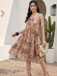 Pakaian Mamicha Floral Print Crepe A-Line