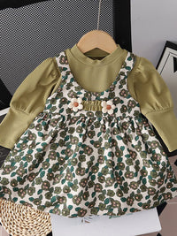 YK Floral Print Pinafore Dress