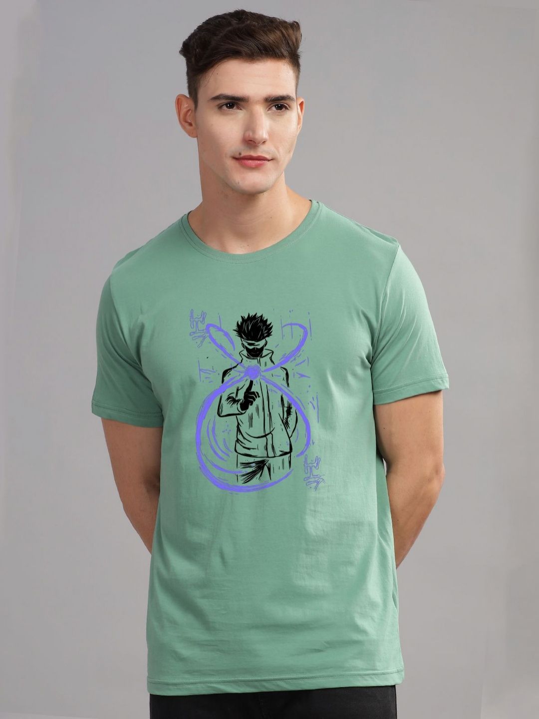ADRO Men Graphic Printed Graphic Print Others Round Neck Cotton Tshirt