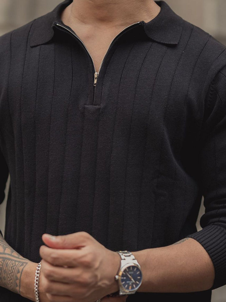 Powerlook Men Self Design Polo Collar Pure Cotton T-shirt