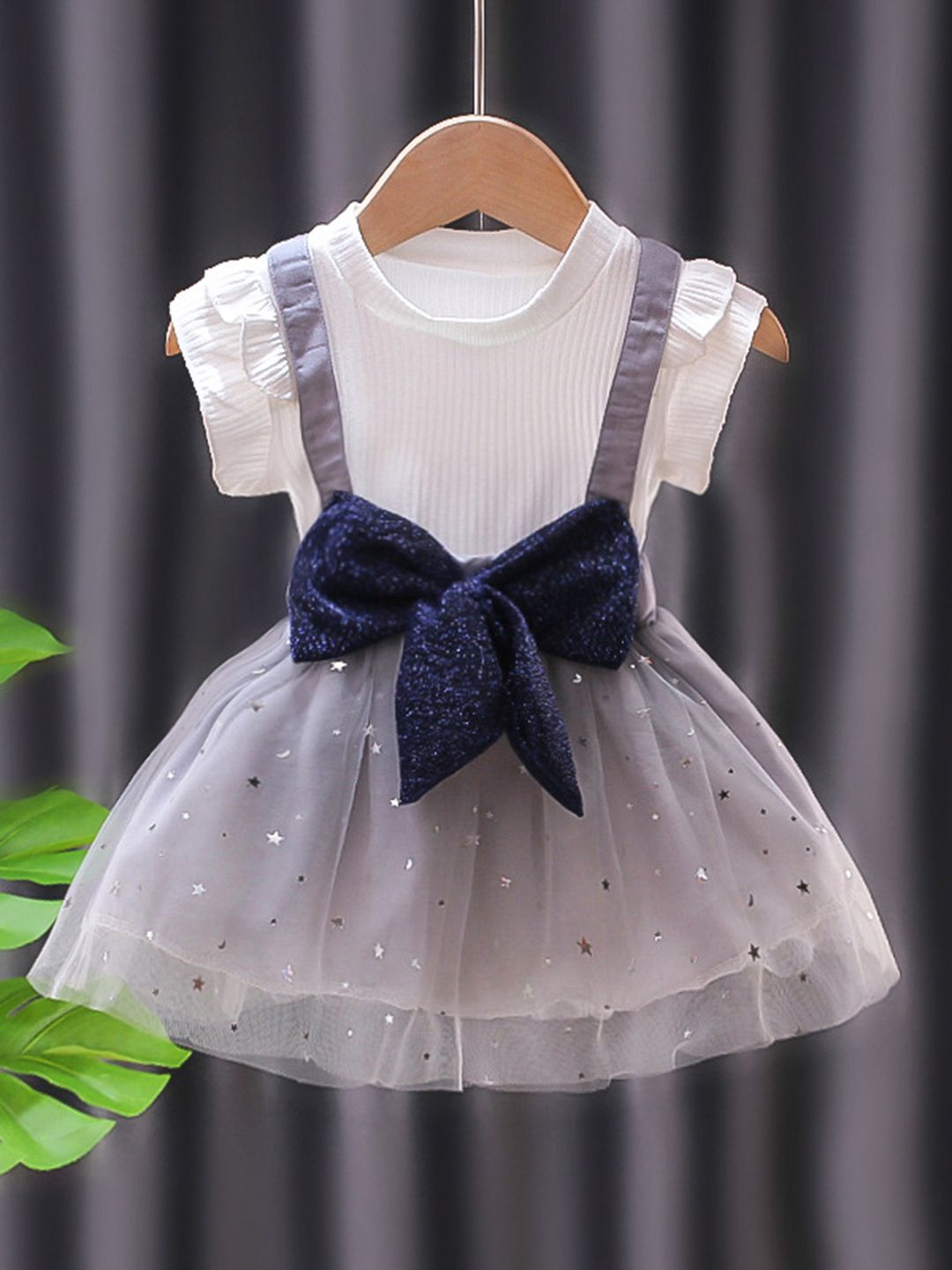 YK Girls Cotton Bow Fit & Flare Dress
