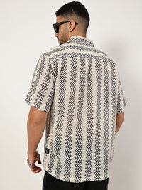 Thomas Scott Men Premium Slim Fit Opaque Striped Casual Shirt