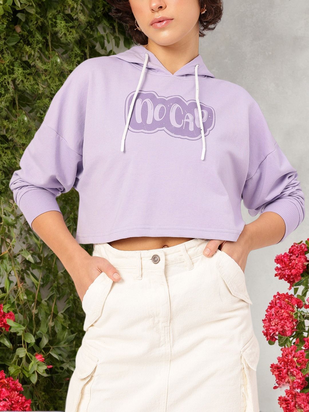 DressBerry Hooded Crop Sweatshirt