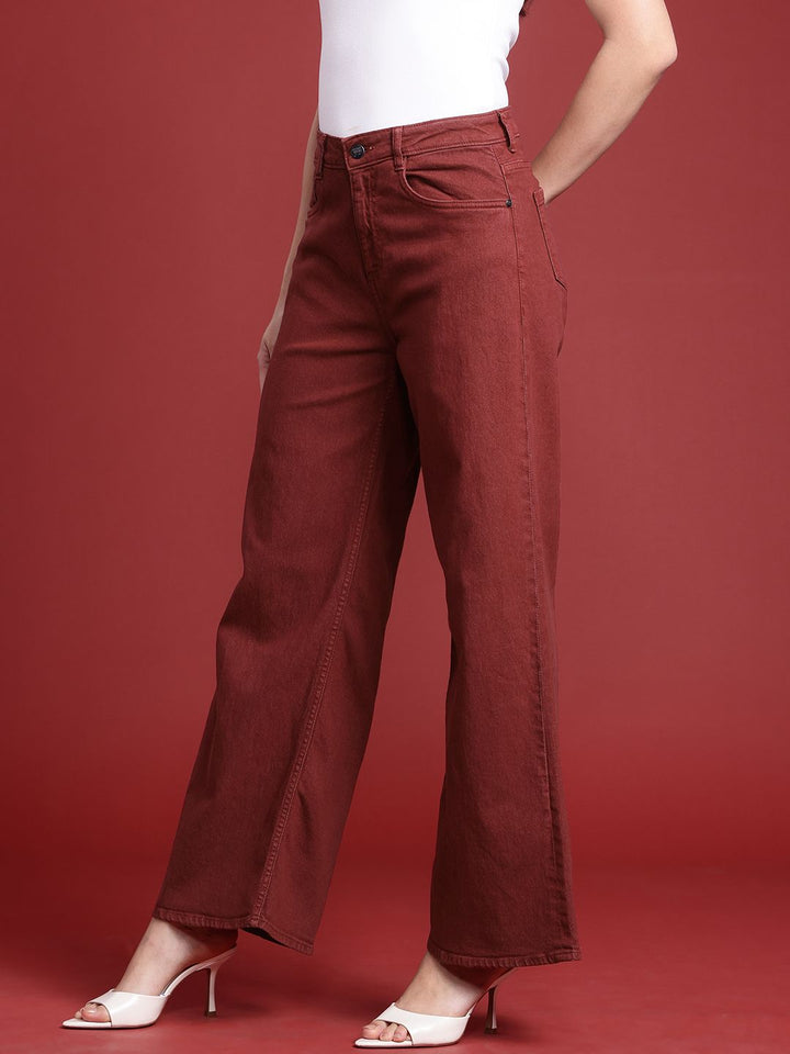 all about you Women Wide Leg High-Rise Stretchable Jeans