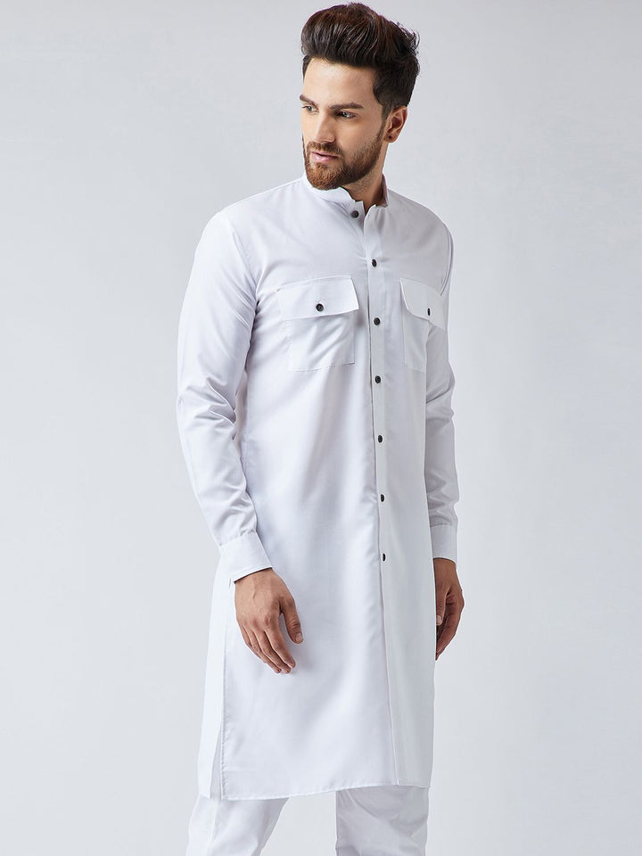 SOJANYA Lelaki Putih Solid Pathani Kurta