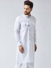 SOJANYA Lelaki Putih Solid Pathani Kurta