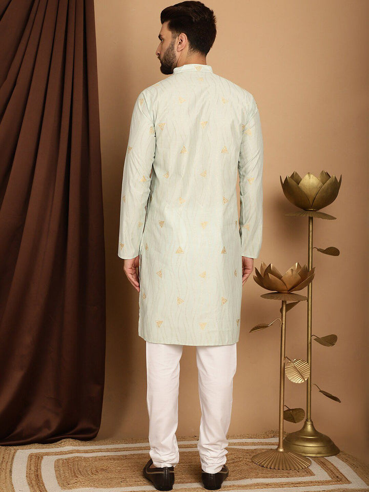 SOJANYA Geometric Printed Straight Kurta With Churidar