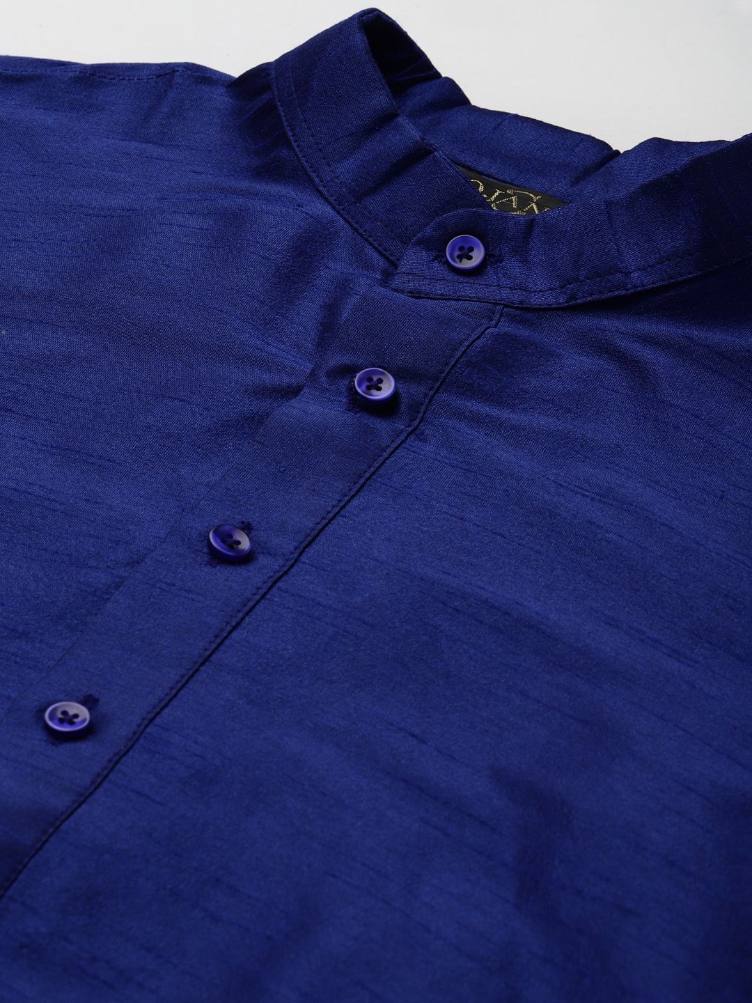 SOJANYA Men Navy Blue Kurta with Churidar & Nehru Jacket