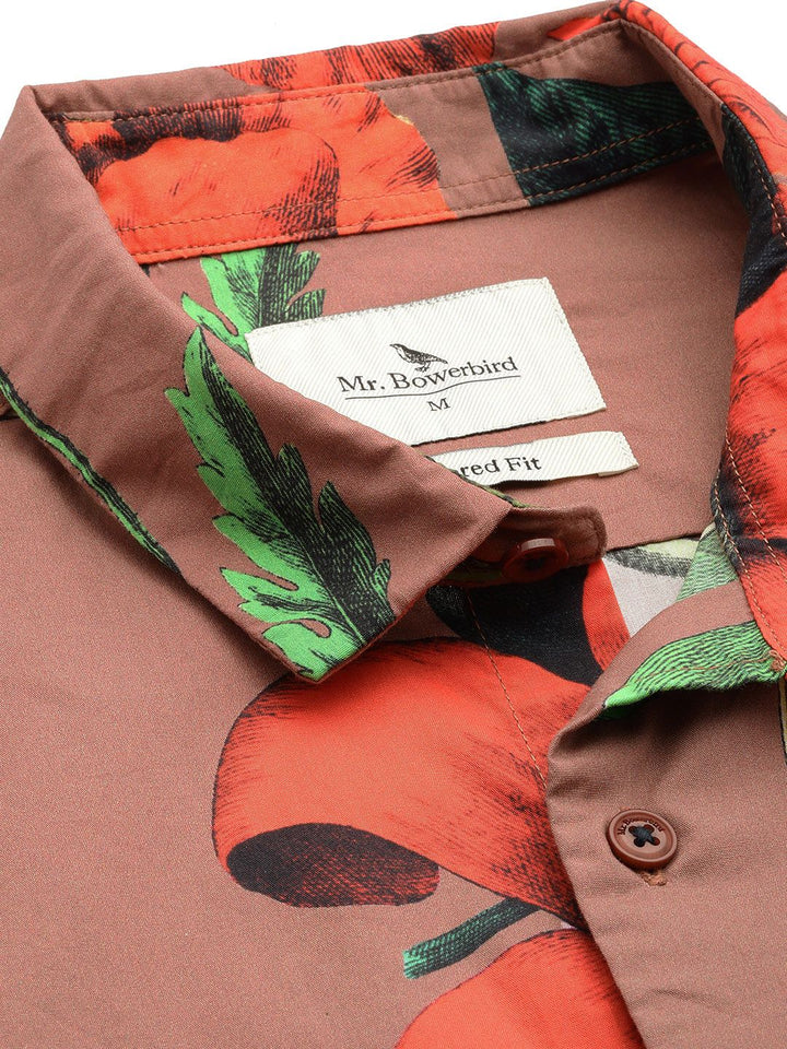 Mr Bowerbird Tailored Fit Floral Printed Pure Cotton Casual Shirt
