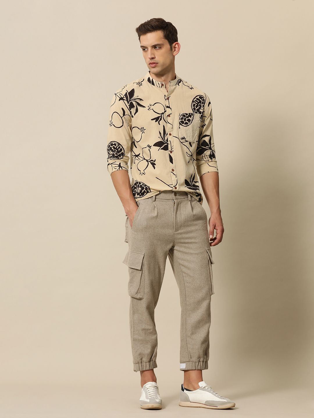 Mr Bowerbird Pure Cotton Tailored Fit Hand Block Printed Casual Shirt