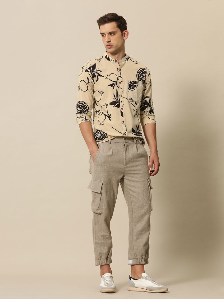 Mr Bowerbird Pure Cotton Tailored Fit Hand Block Printed Casual Shirt
