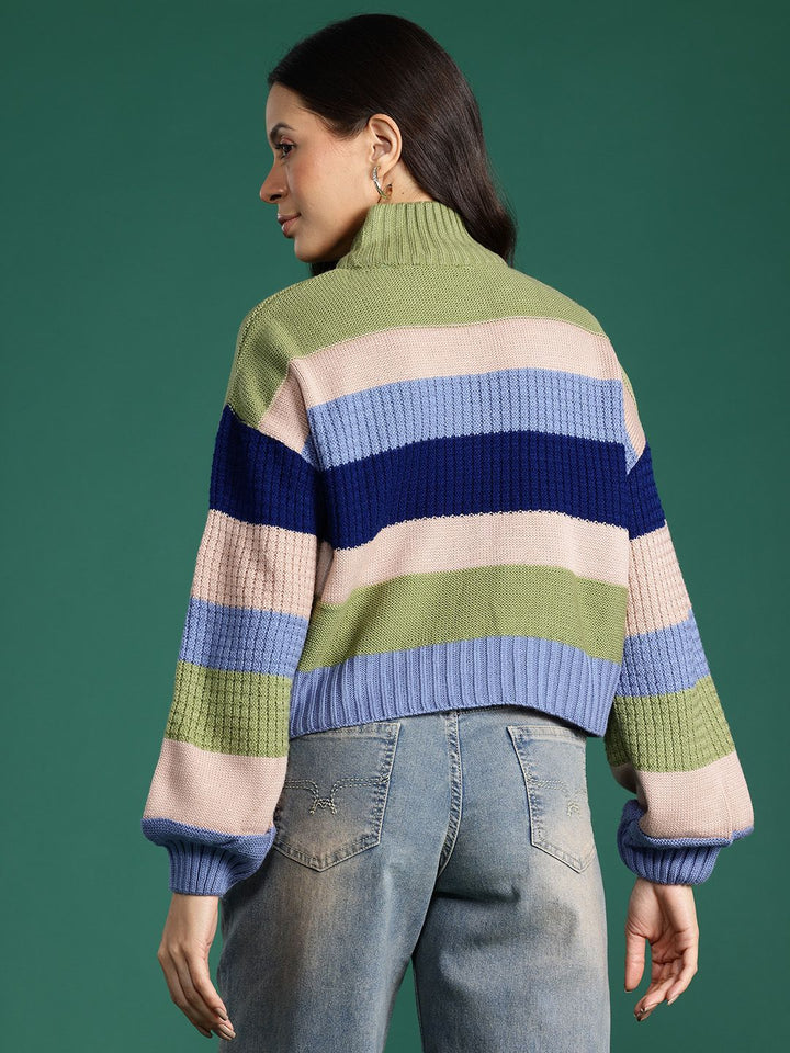 DressBerry Colourblocked Turtle Neck Pullover